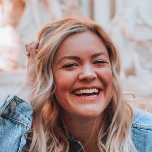 blonde woman smiling