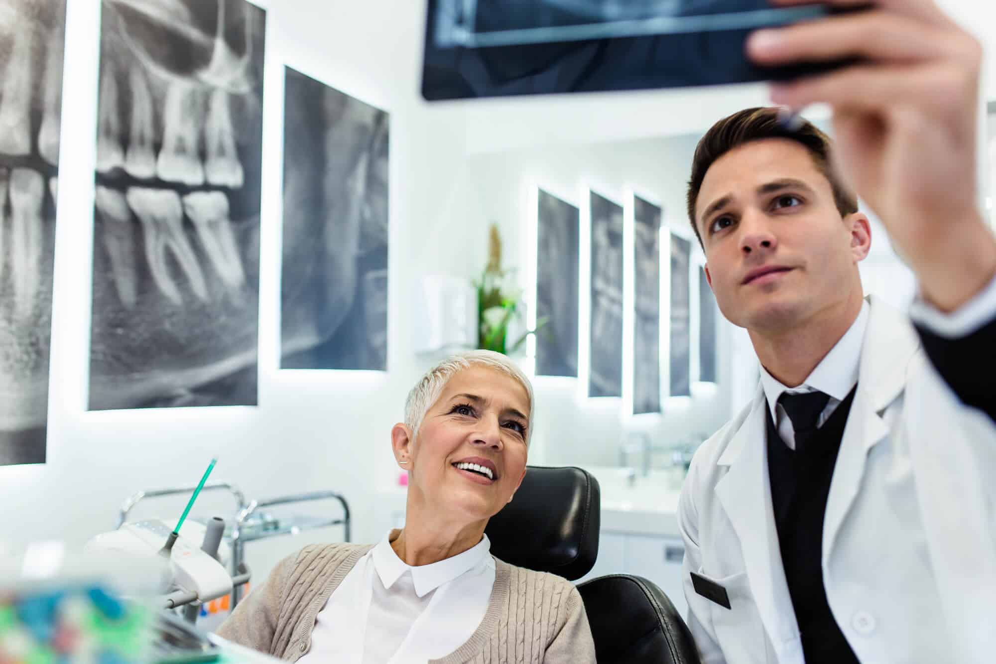 woman with dentist checkup
